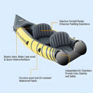 Advanced Elements Inflatable Kayak: 1/2 Person Recreational Convertible (Yellow)