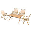 Levede Folding Camping Table Chair Set Oak