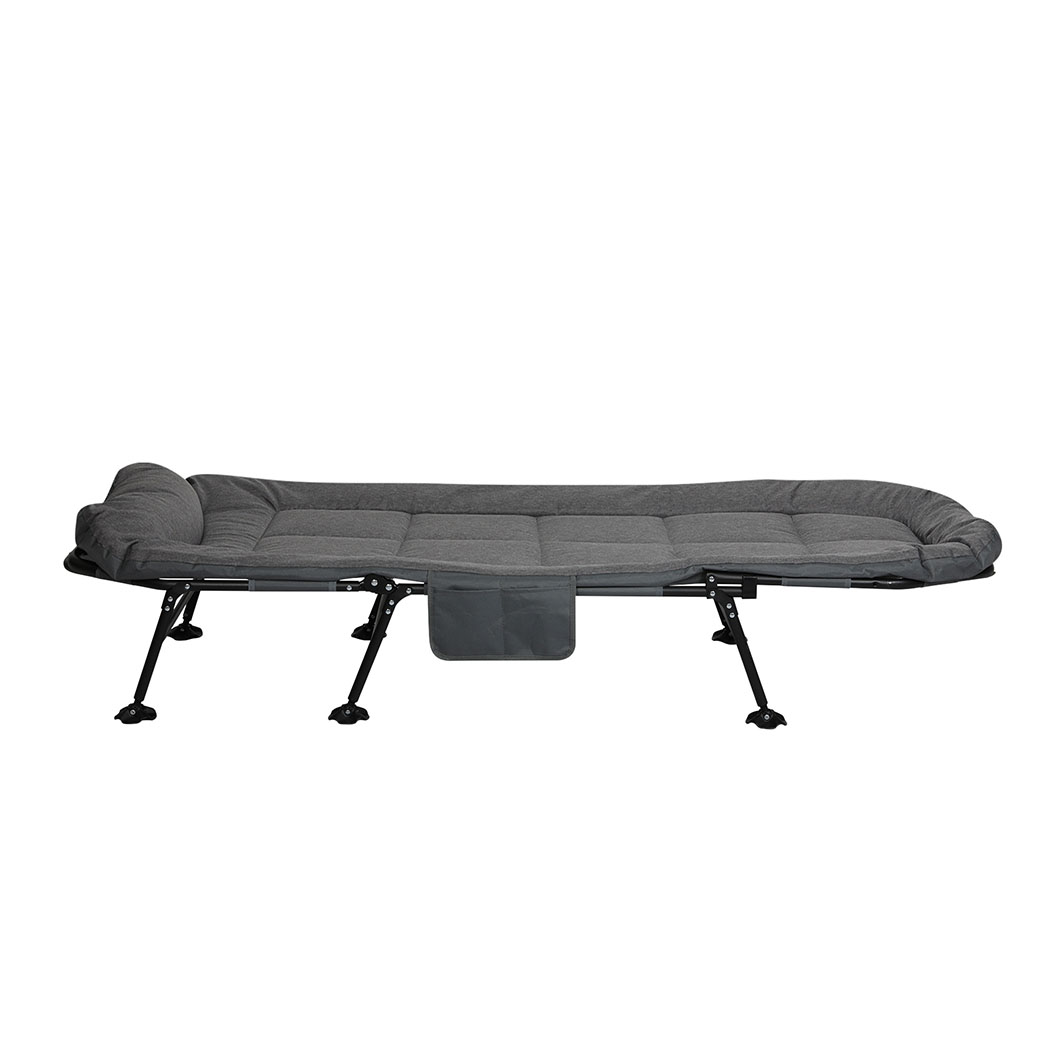 Levede Folding Camping Bed Camp Cots Dark Grey - Image 2