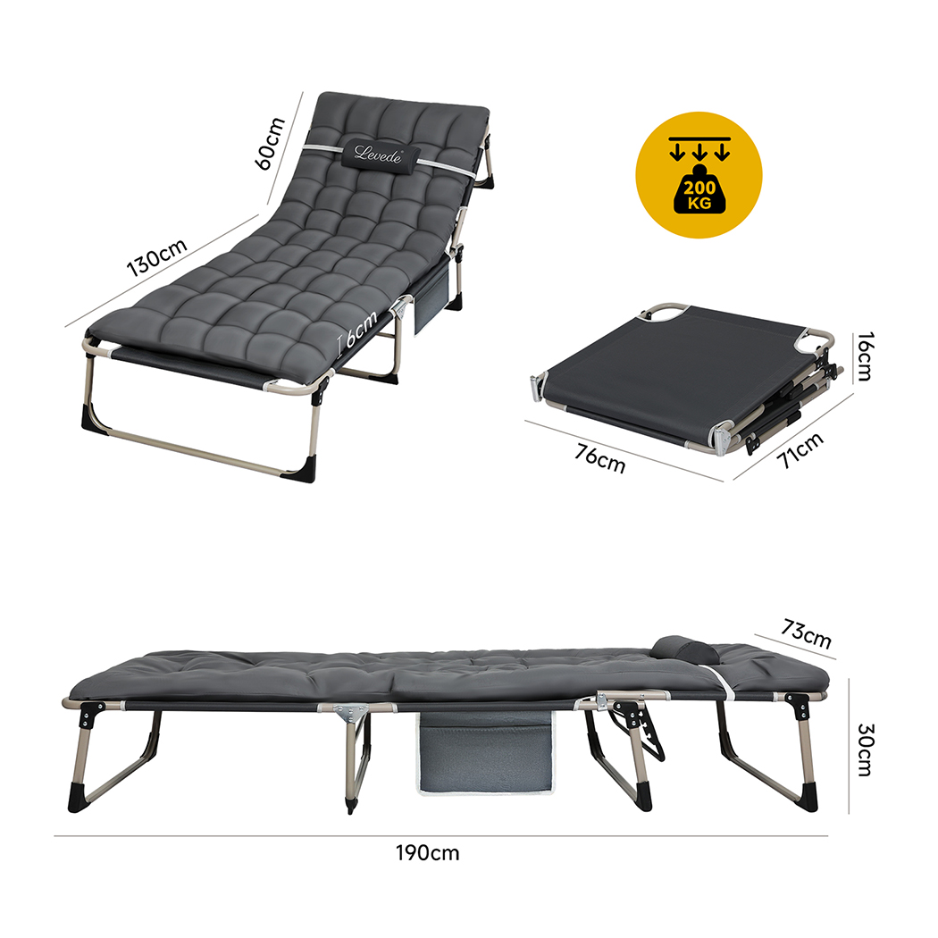 Levede Folding Camping Bed Camp Cots - Image 3